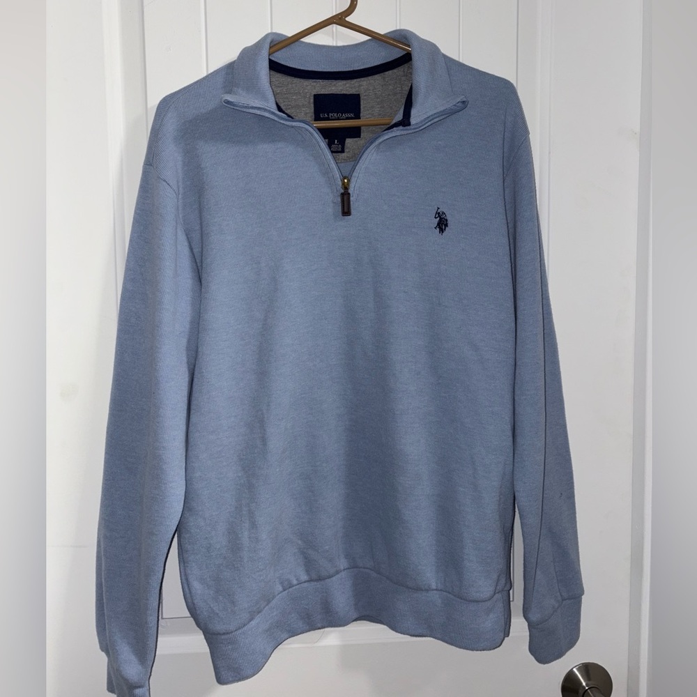 Polo Ralph Lauren Mens Long Sleeve Fleece in the color Jamaica Blue Heather